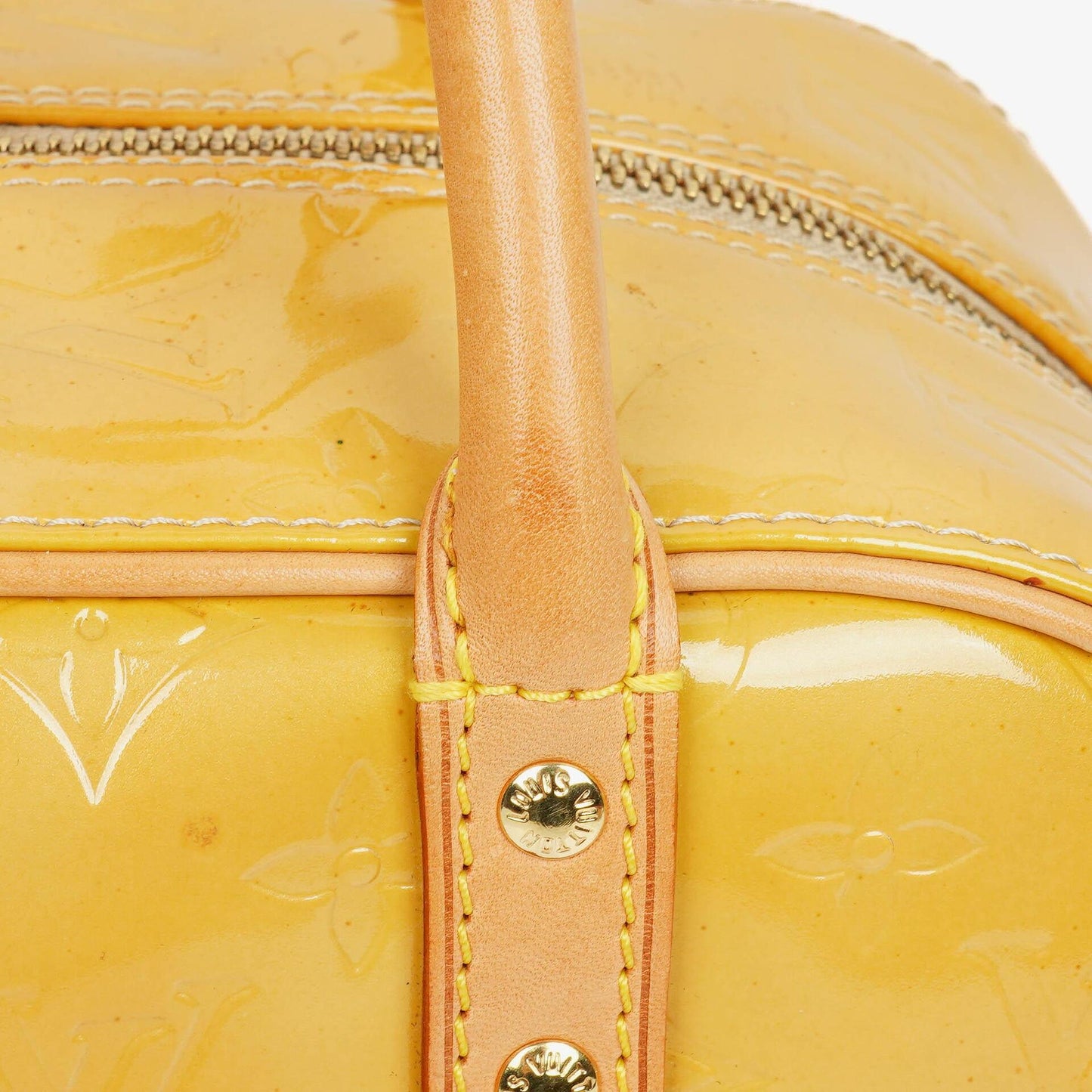 Louis Vuitton Tompkins Tasche aus gelbem Lackleder