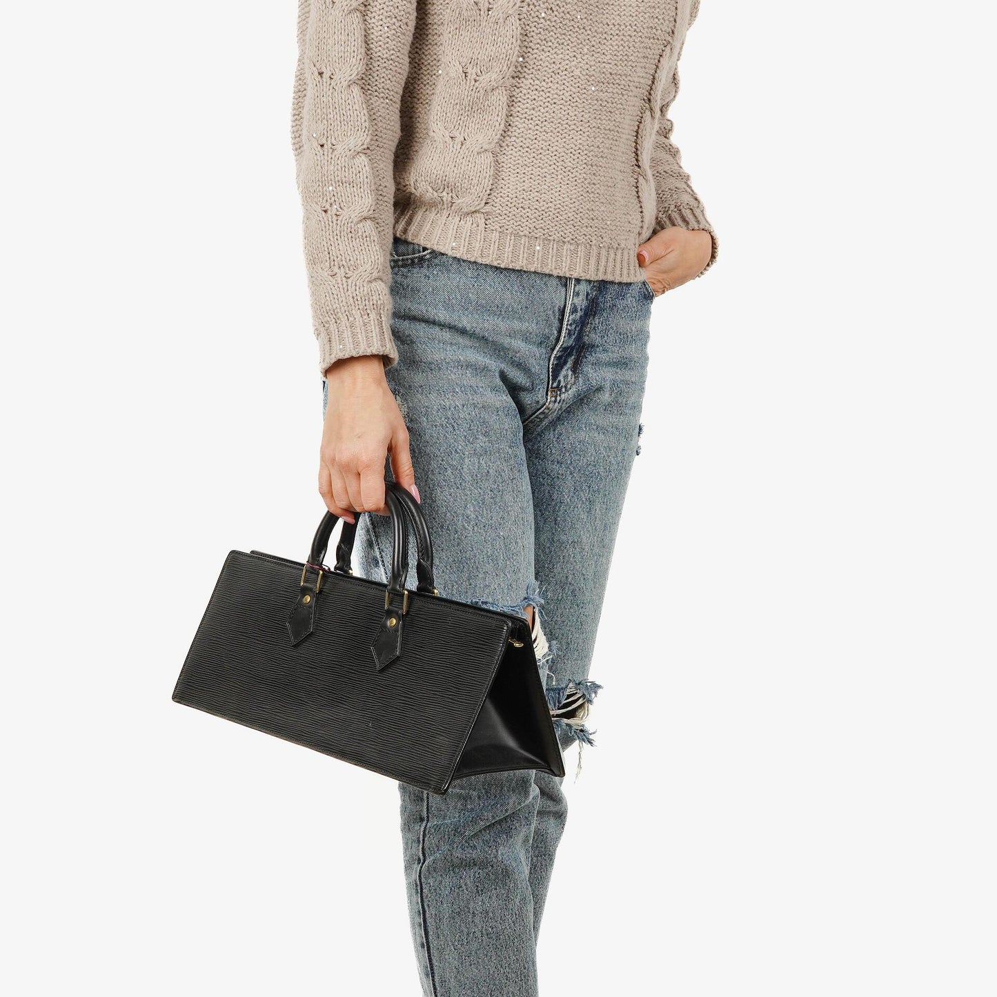 Louis Vuitton Triangle Handtasche aus schwarzem Epi-Leder