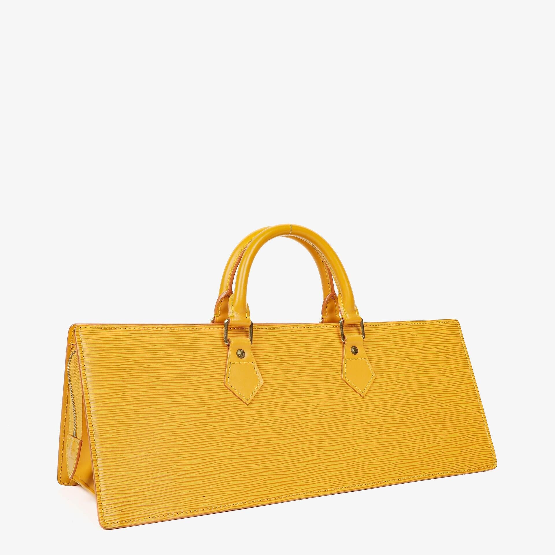 Louis Vuitton Triangle Handtasche aus gelbem Epi-Leder