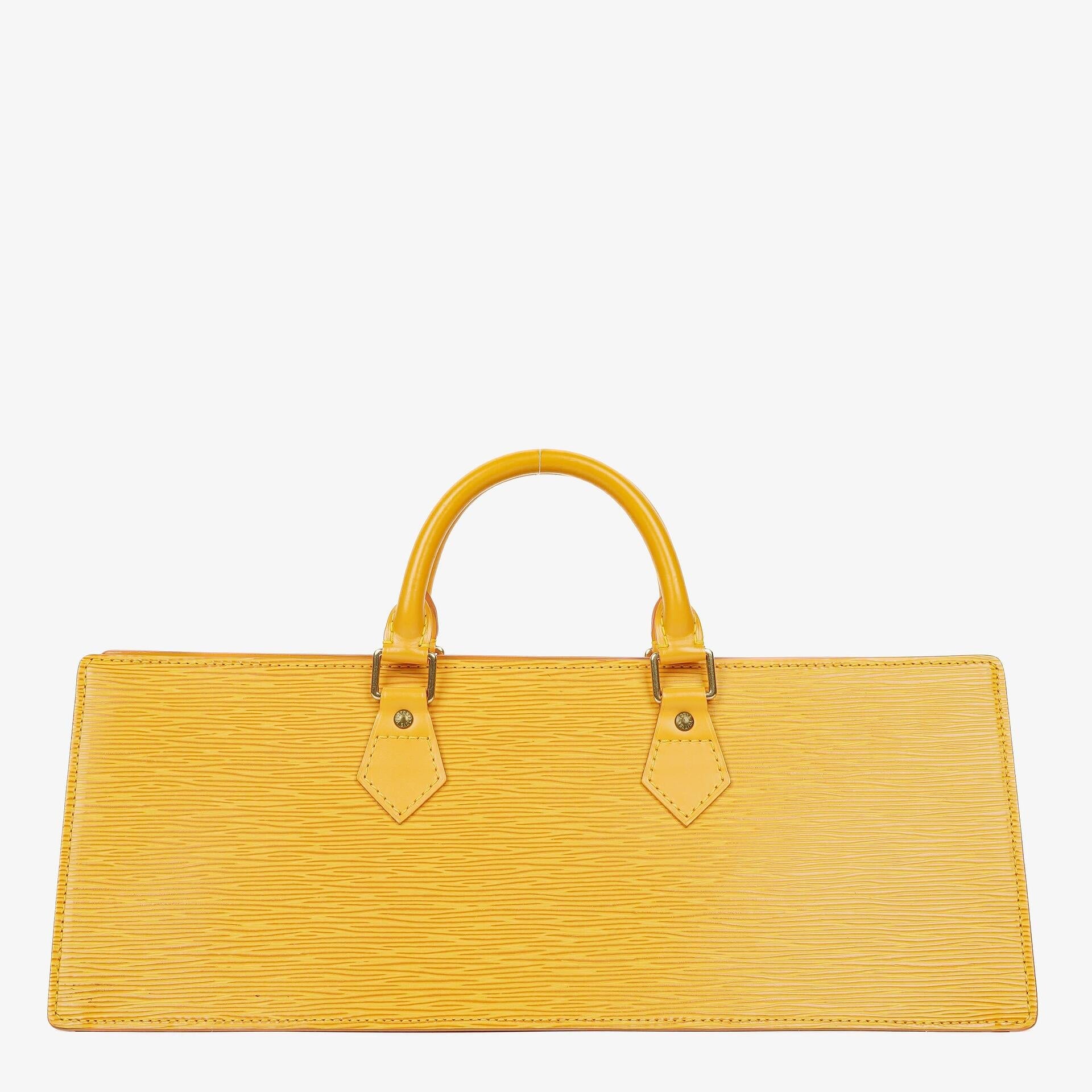 Louis Vuitton Triangle Handtasche aus gelbem Epi-Leder