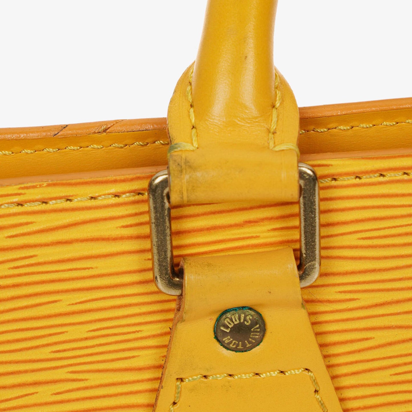 Louis Vuitton Triangle Handtasche aus gelbem Epi-Leder