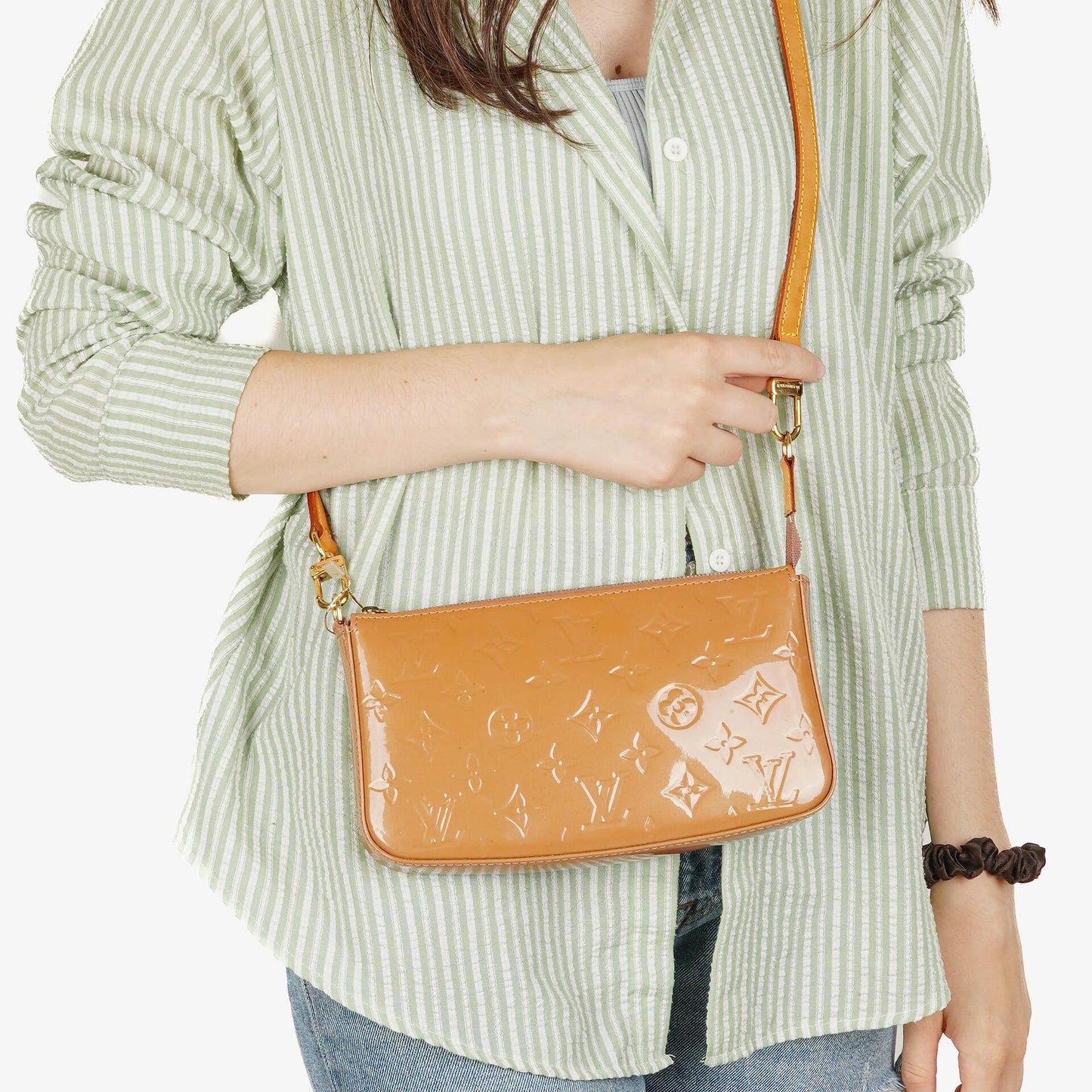 Louis Vuitton Vernis Pochette Accessoires NM in Rose Velours