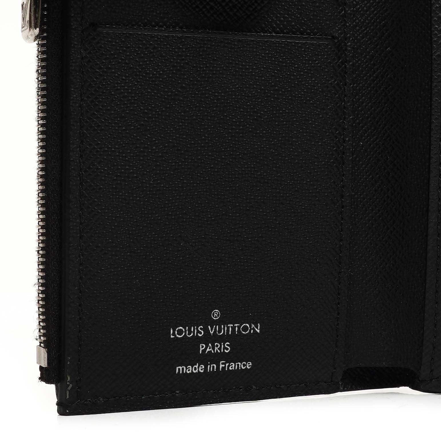Louis Vuitton x Supreme EPI Schwarze Leder Kettenbörse