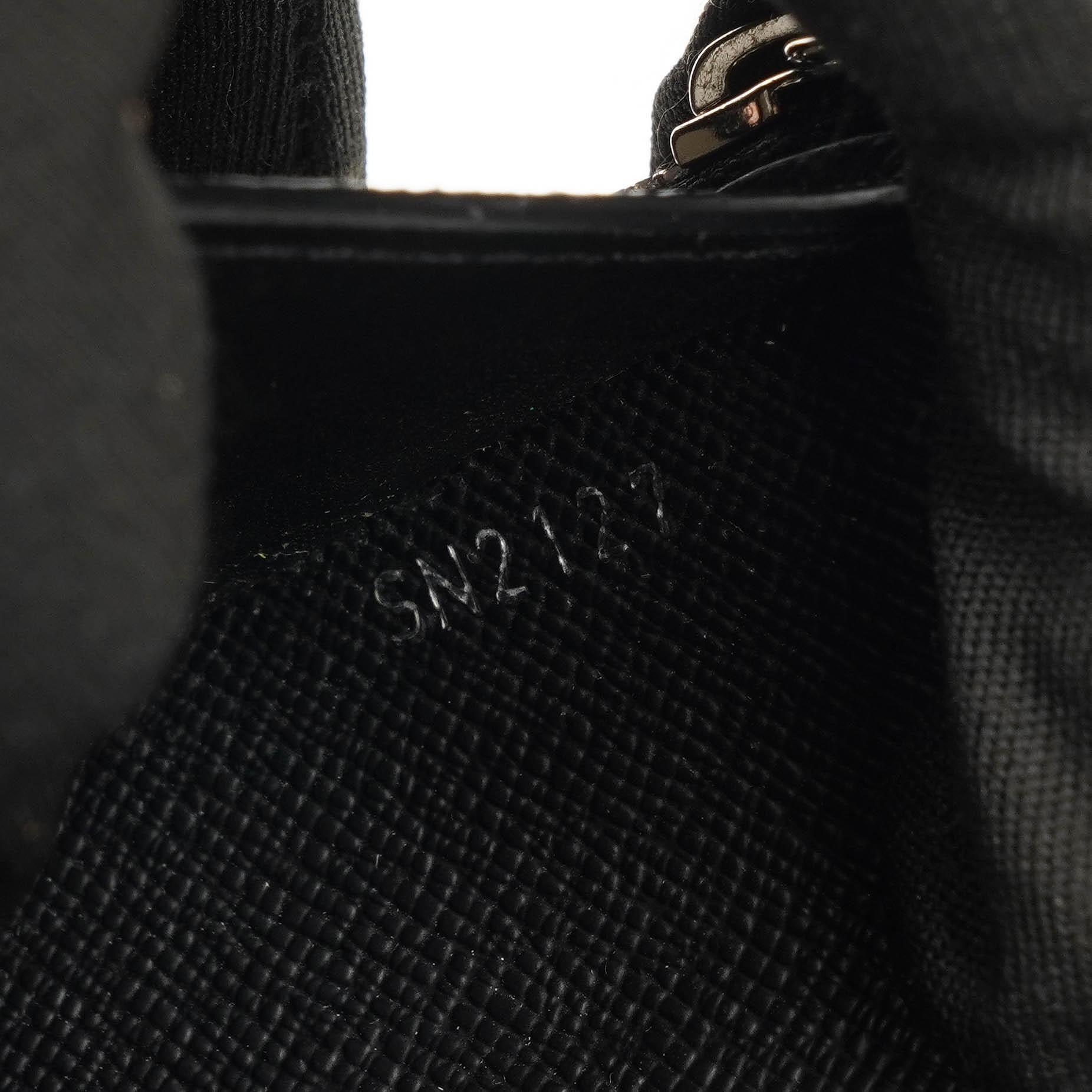 Louis Vuitton x Supreme EPI Schwarze Leder Kettenbörse