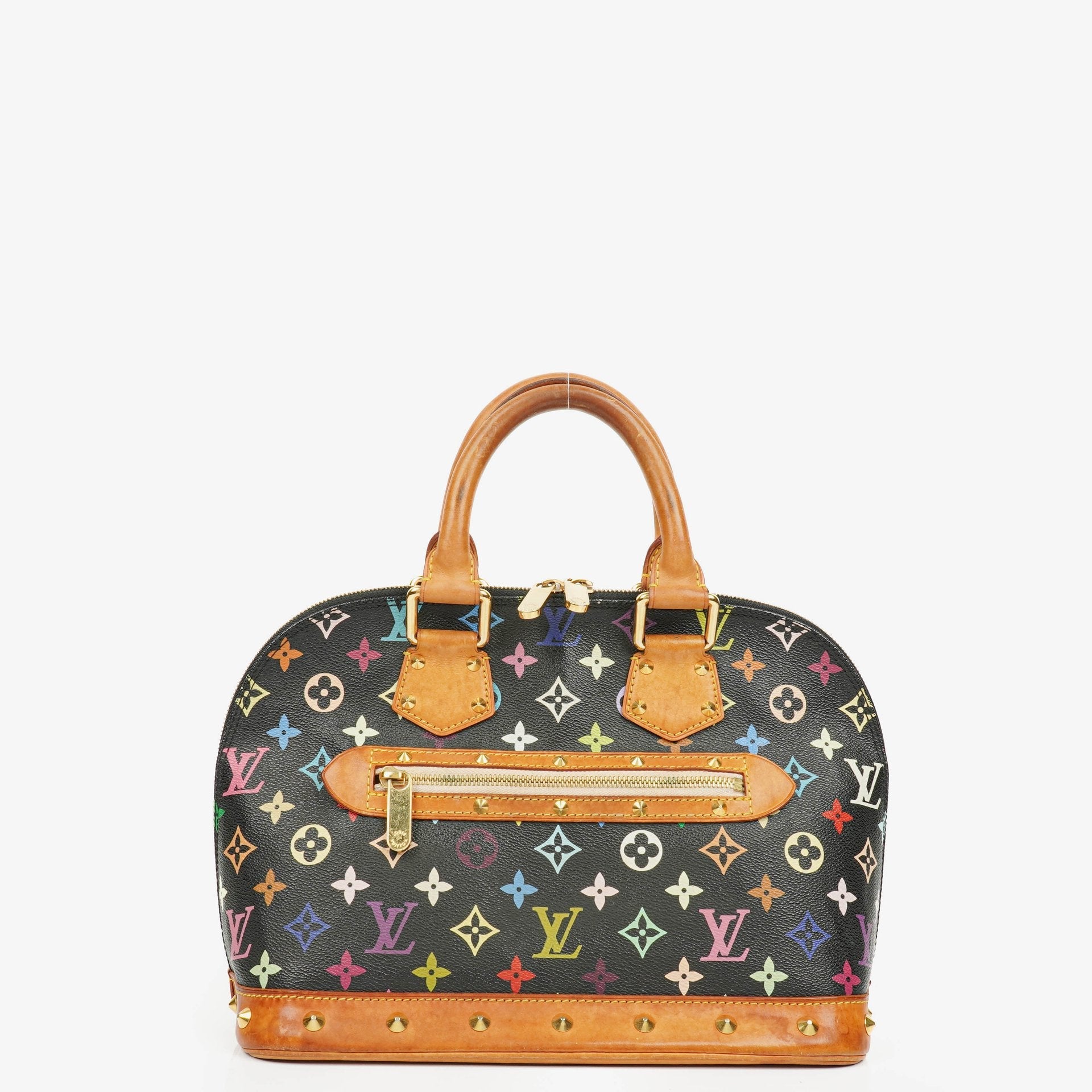 Louis Vuitton x Takashi Murakami Alma PM Tasche aus schwarzem Monogram Multicolor