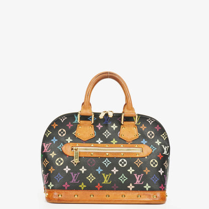 Louis Vuitton x Takashi Murakami Alma PM Tasche aus schwarzem Monogram Multicolor