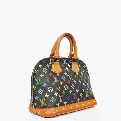 Louis Vuitton x Takashi Murakami Alma PM Tasche aus schwarzem Monogram Multicolor