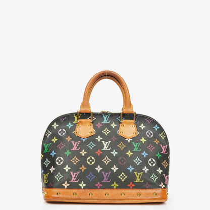 Louis Vuitton x Takashi Murakami Alma PM Tasche aus schwarzem Monogram Multicolor