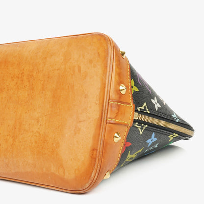 Louis Vuitton x Takashi Murakami Alma PM Tasche aus schwarzem Monogram Multicolor