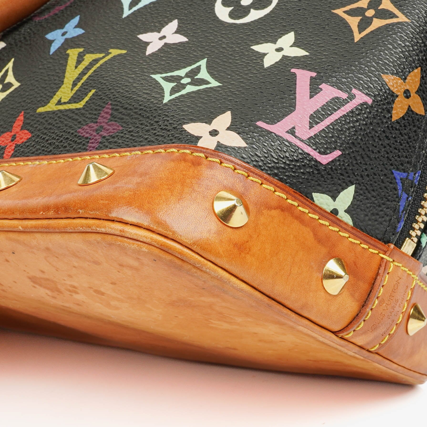 Louis Vuitton x Takashi Murakami Alma PM Tasche aus schwarzem Monogram Multicolor