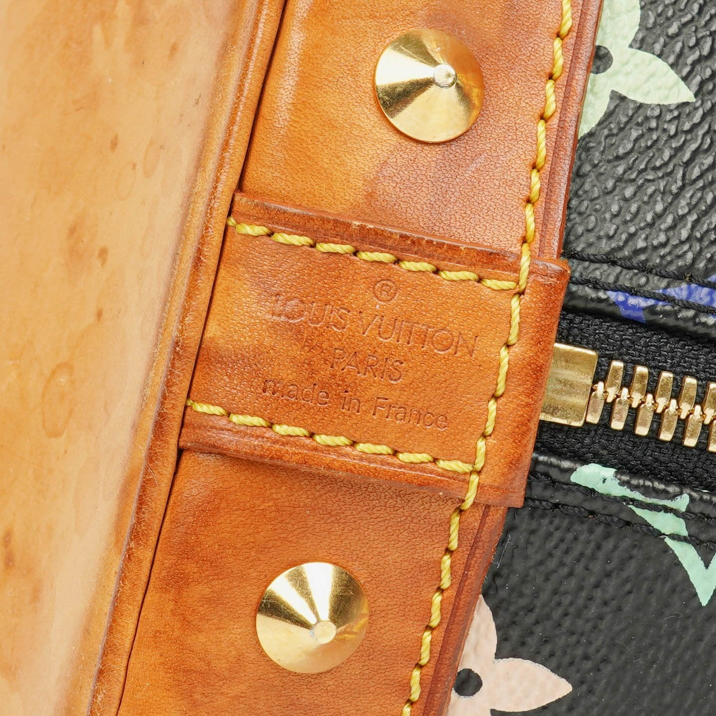 Louis Vuitton x Takashi Murakami Alma PM Tasche aus schwarzem Monogram Multicolor