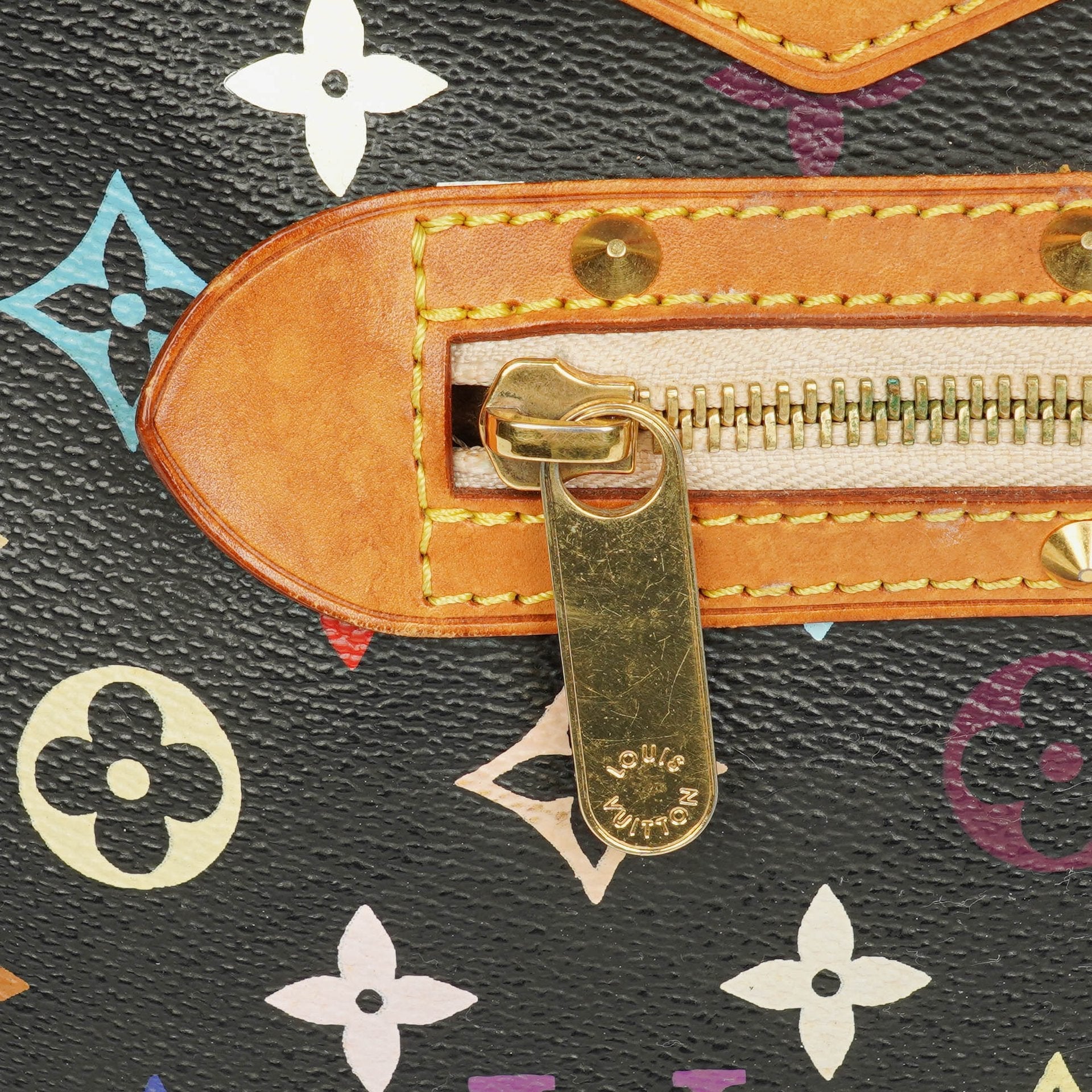Louis Vuitton x Takashi Murakami Alma PM Tasche aus schwarzem Monogram Multicolor