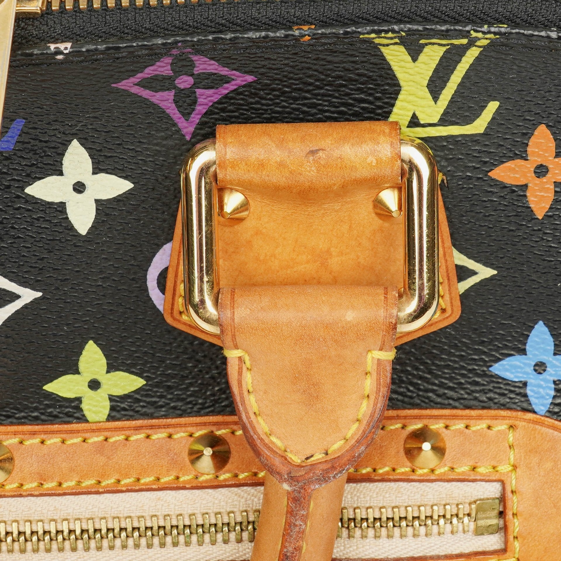 Louis Vuitton x Takashi Murakami Alma PM Tasche aus schwarzem Monogram Multicolor