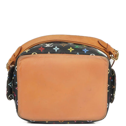 Louis Vuitton x Takashi Murakami Schwarze Multicolore Monogram beschichtete Canvas Petit Noe Schultertasche