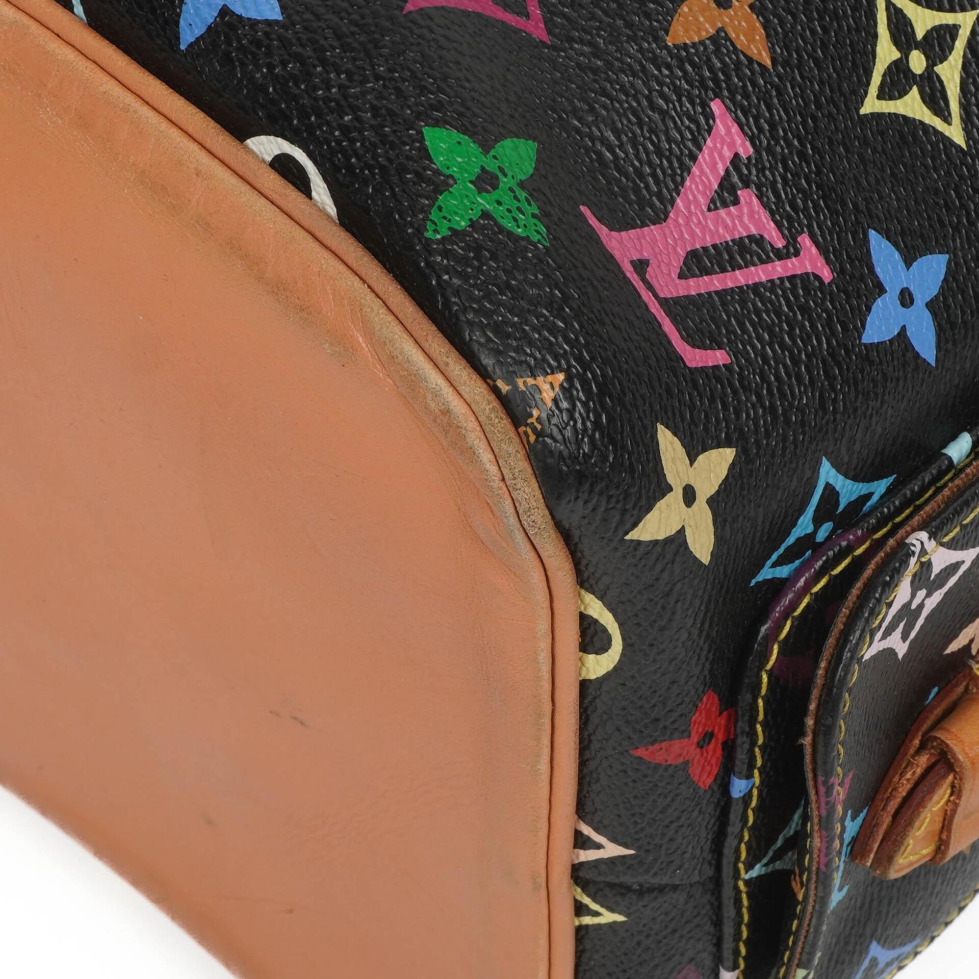 Louis Vuitton x Takashi Murakami Schwarze Multicolore Monogram beschichtete Canvas Petit Noe Schultertasche