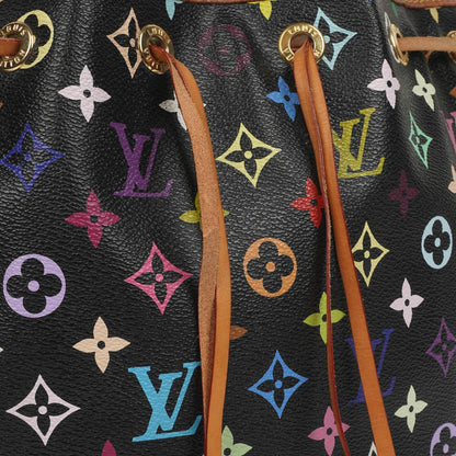 Louis Vuitton x Takashi Murakami Schwarze Multicolore Monogram beschichtete Canvas Petit Noe Schultertasche