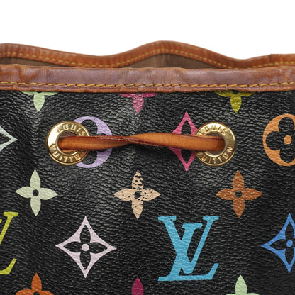 Louis Vuitton x Takashi Murakami Schwarze Multicolore Monogram beschichtete Canvas Petit Noe Schultertasche