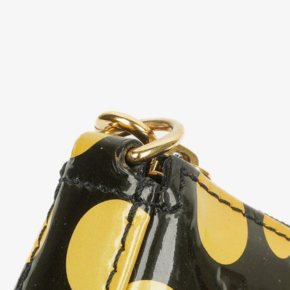 Louis Vuitton Yayoi Kusama Infinity Dots Pochette Accessoires aus schwarz-gelbem Vernis