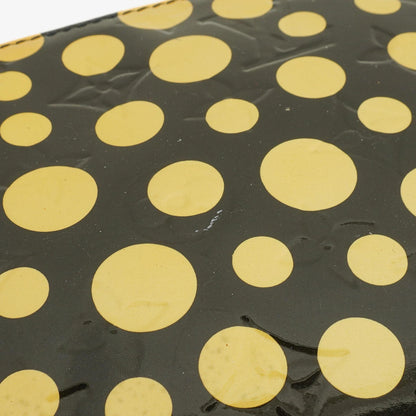 Louis Vuitton Yayoi Kusama Infinity Dots Pochette Accessoires aus schwarz-gelbem Vernis