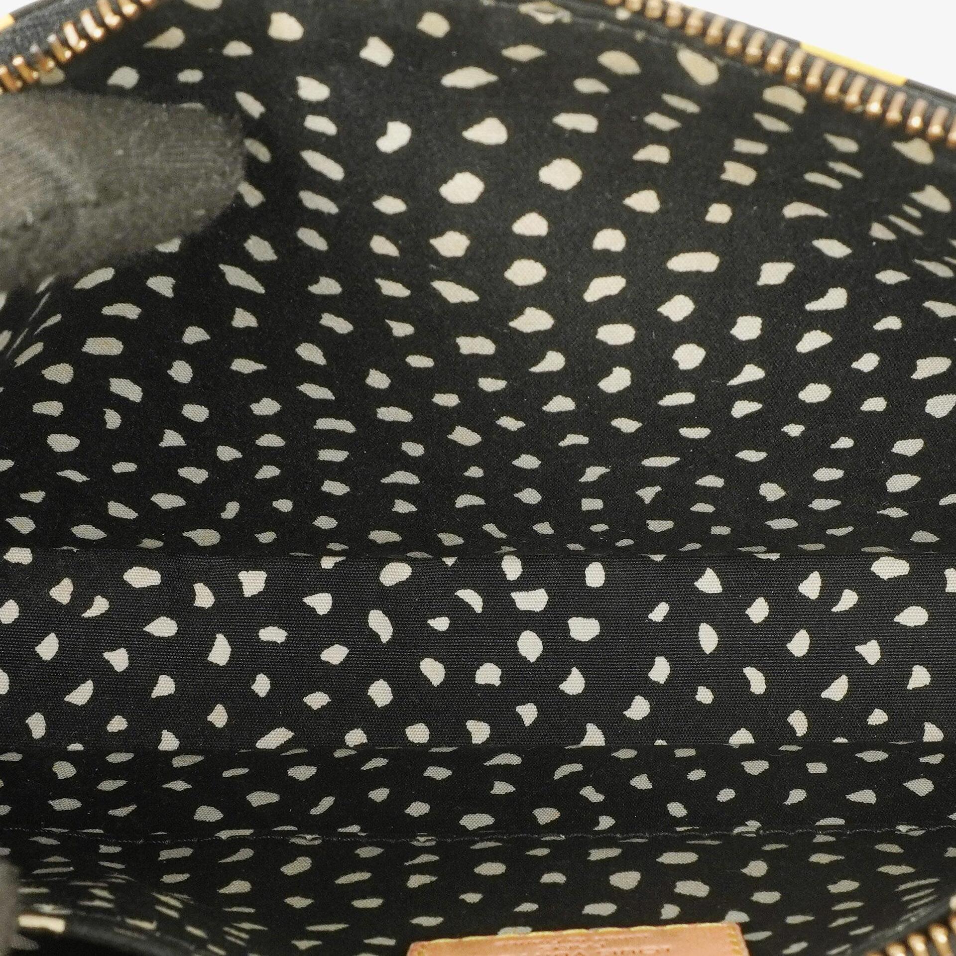 Louis Vuitton Yayoi Kusama Infinity Dots Pochette Accessoires aus schwarz-gelbem Vernis