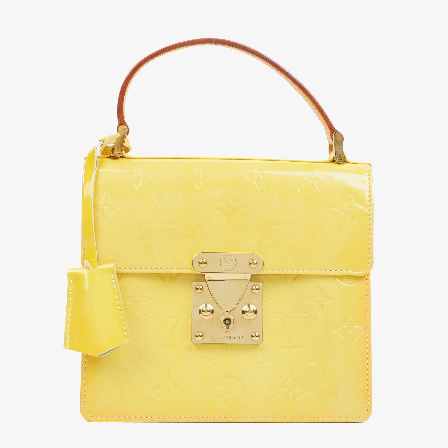 Louis Vuitton Spring Street Top Handle Bag aus gelbem Monogram Vernis