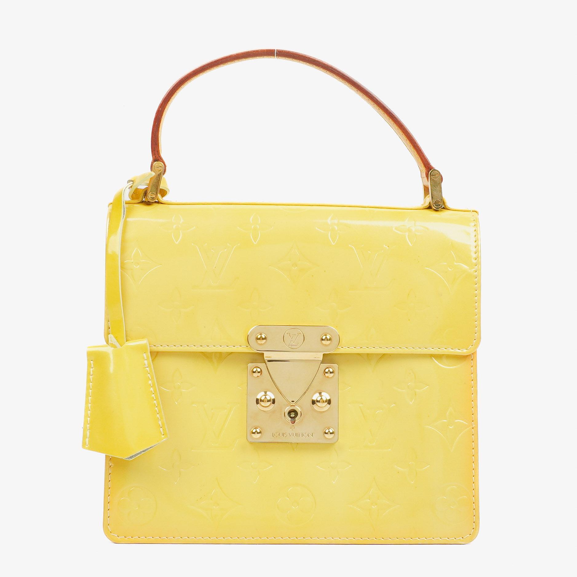 Louis Vuitton Spring Street Top Handle Bag aus gelbem Monogram Vernis