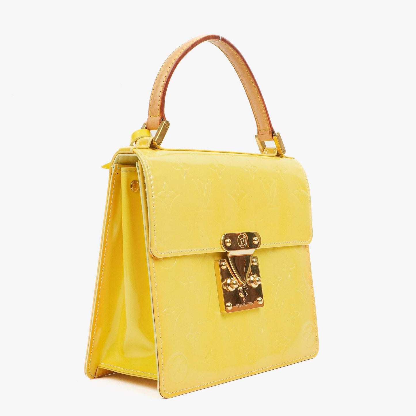 Louis Vuitton Spring Street Top Handle Bag aus gelbem Monogram Vernis