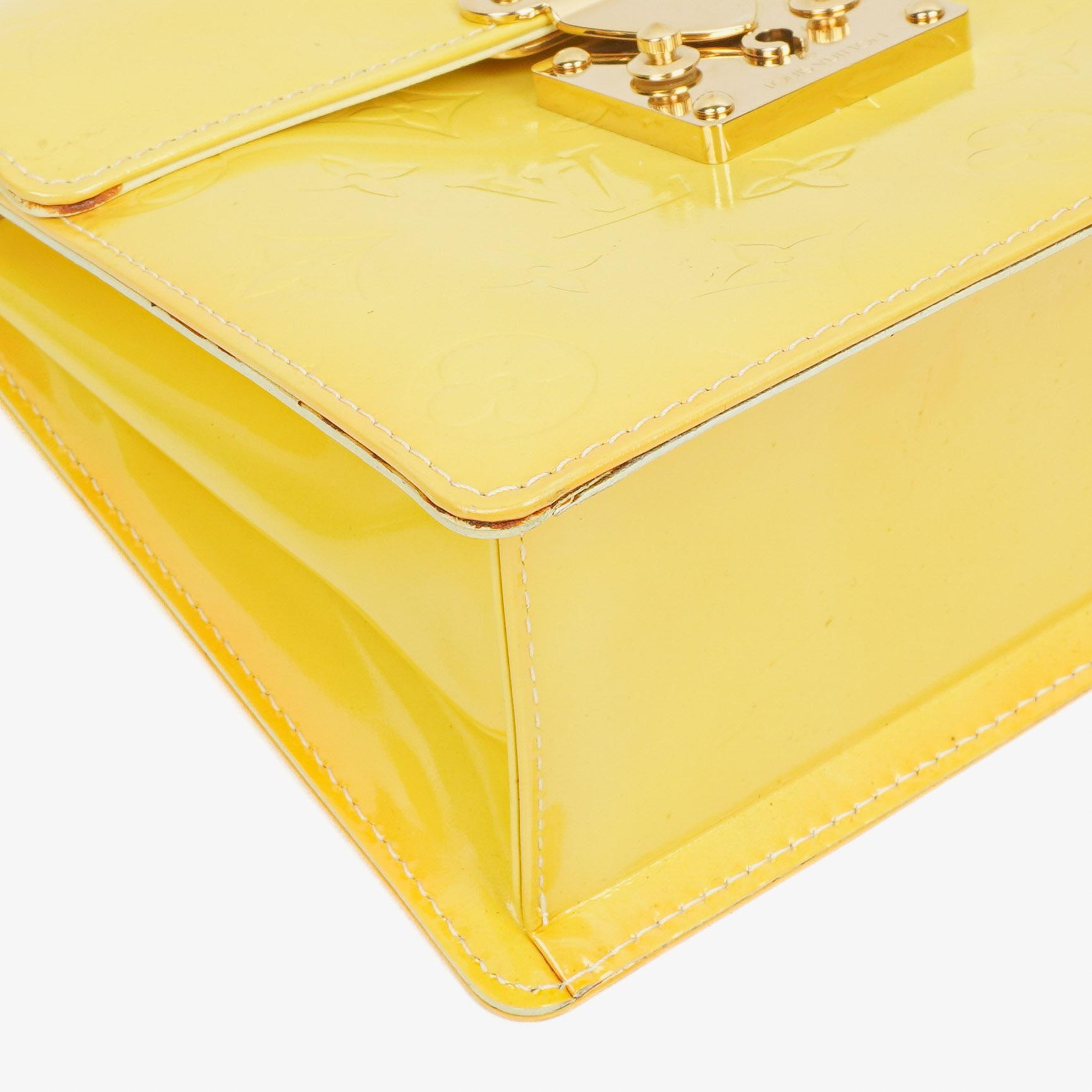 Louis Vuitton Spring Street Top Handle Bag aus gelbem Monogram Vernis