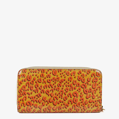Louis Vuitton Zippy Geldbörse aus Vernis in Blanc Corail mit Leopard Print