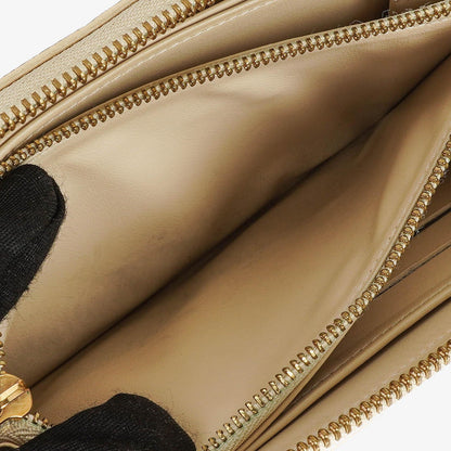 Louis Vuitton Zippy Geldbörse aus Vernis in Blanc Corail mit Leopard Print