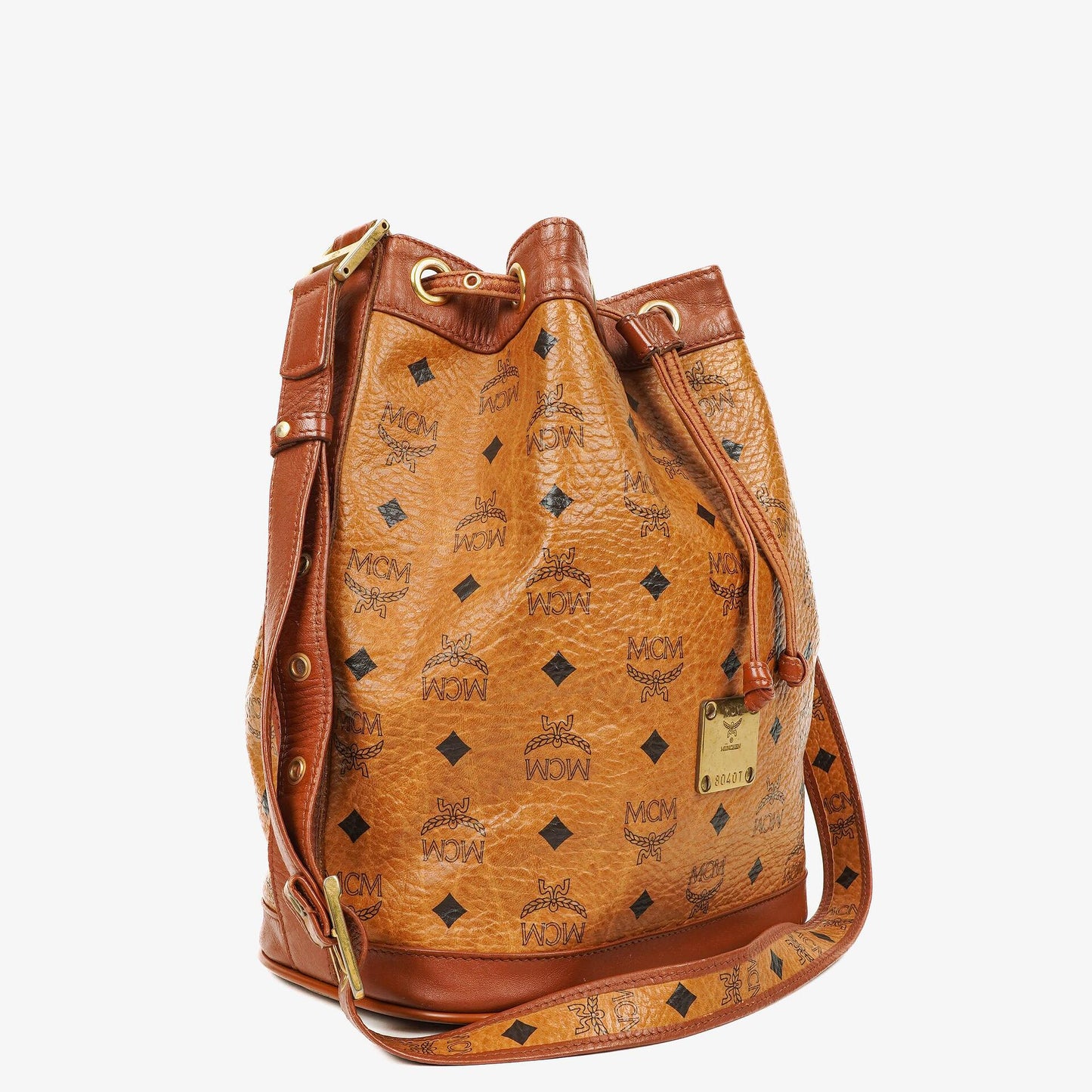 MCM Visetos Beuteltasche in Cognac