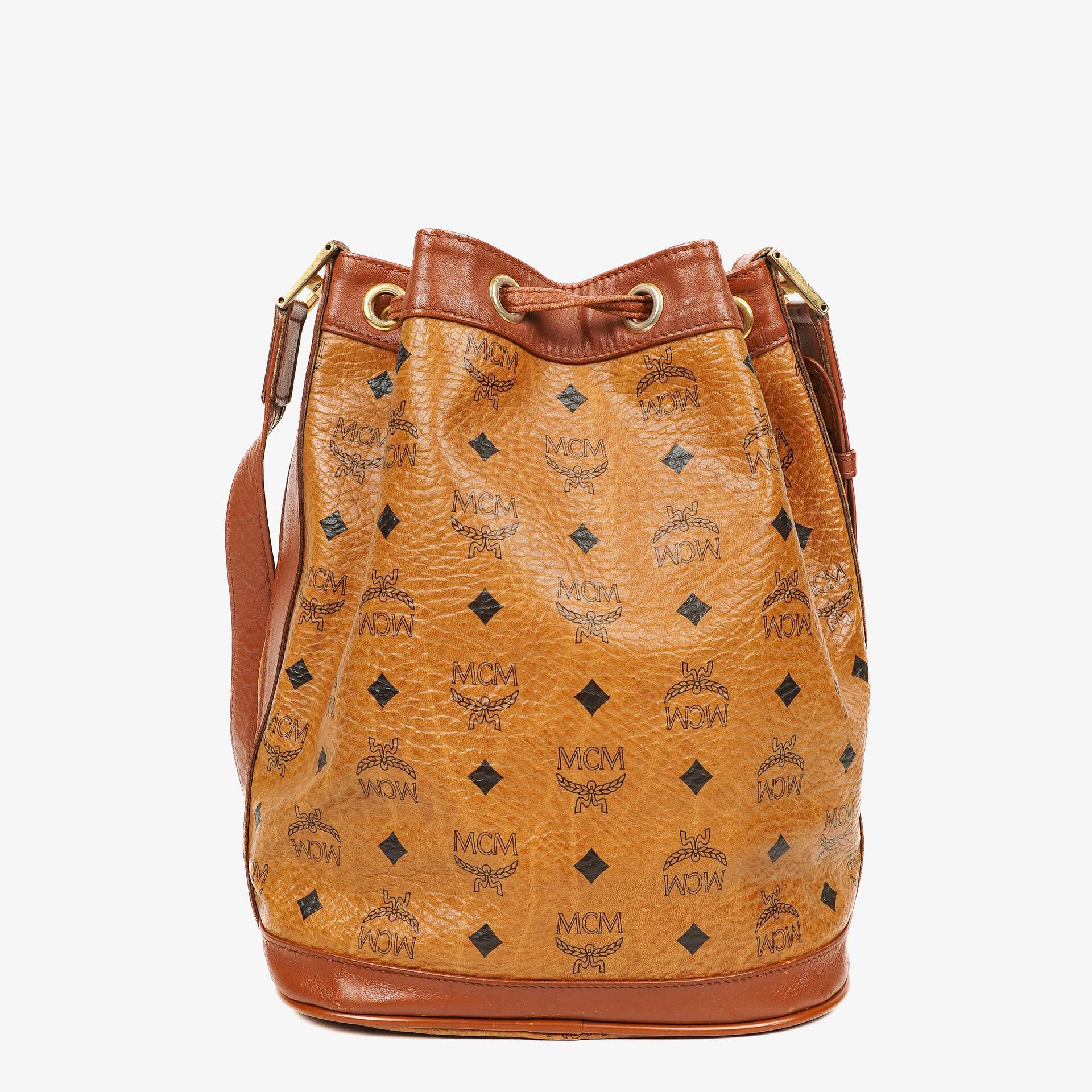 MCM Visetos Beuteltasche in Cognac