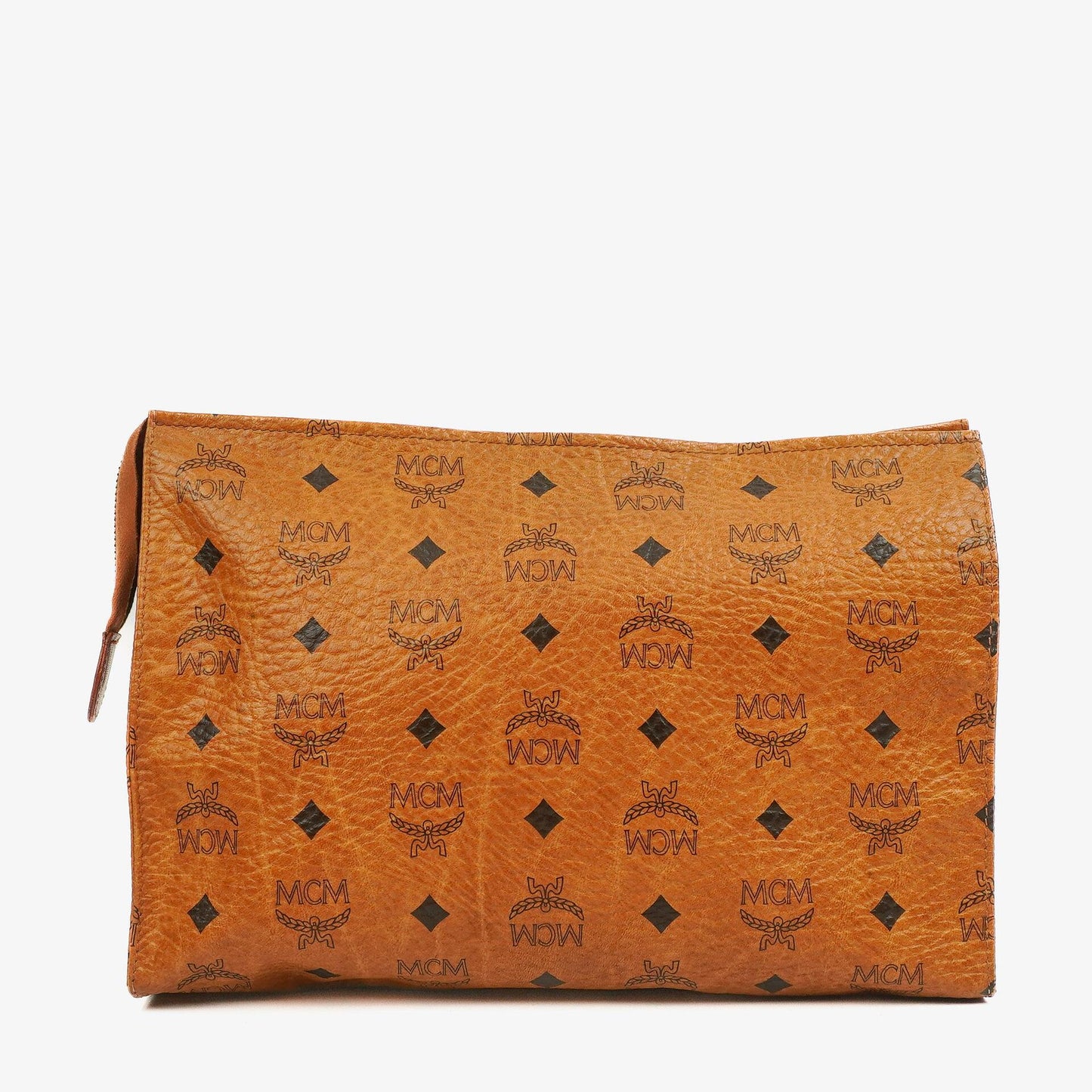 MCM Visetos Täschchen aus cognacfarbenem beschichtetem Canvas