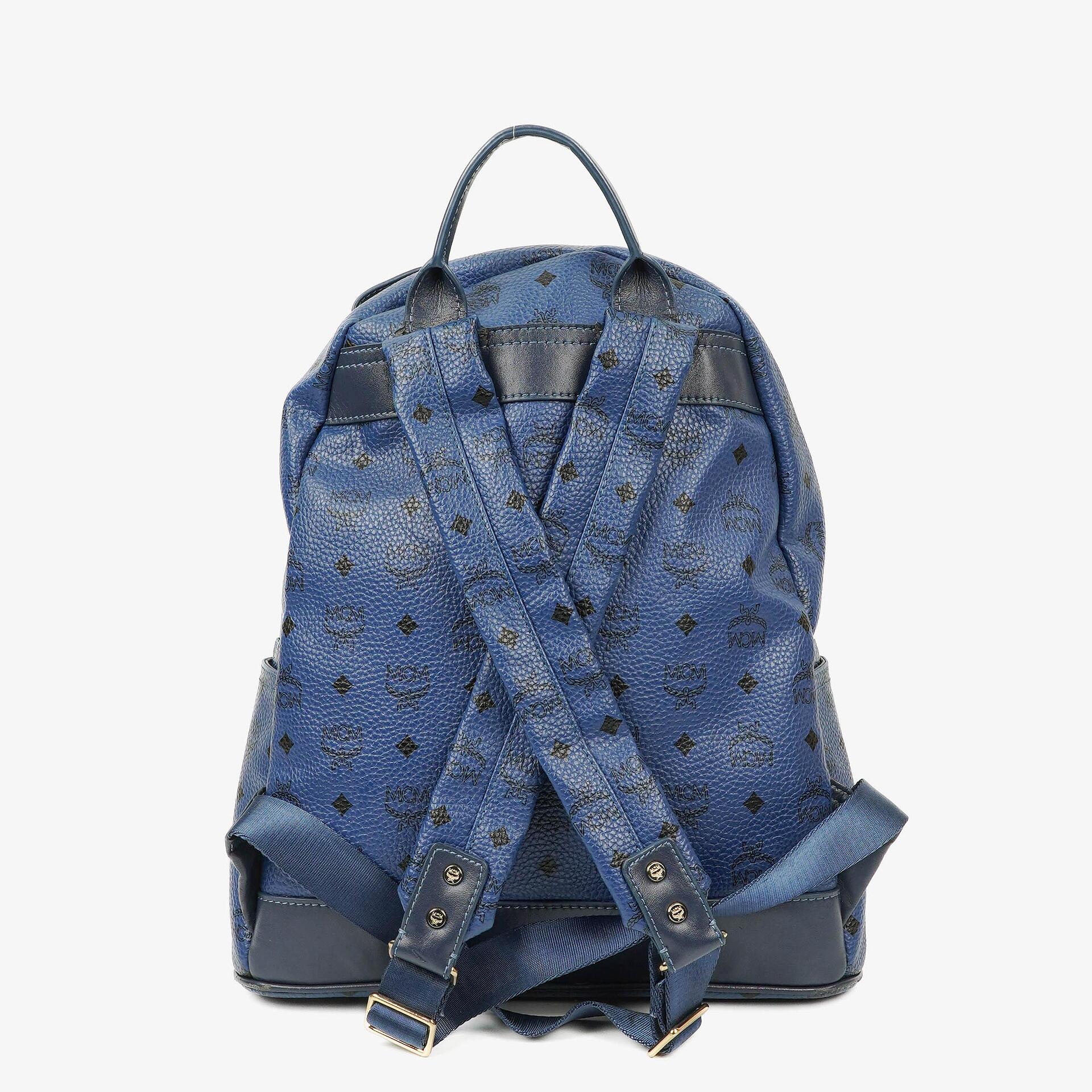 MCM Visetos Stark M Medium Rucksack in Blau mit Nieten