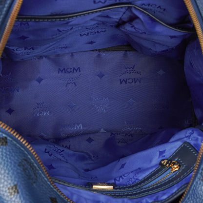 MCM Visetos Stark M Medium Rucksack in Blau mit Nieten