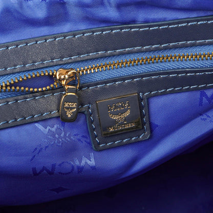 MCM Visetos Stark M Medium Rucksack in Blau mit Nieten