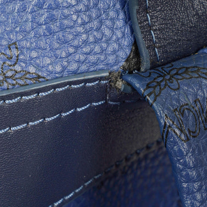 MCM Visetos Stark M Medium Rucksack in Blau mit Nieten