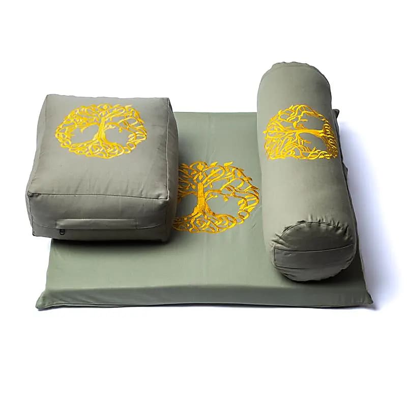 Meditation SET 6 Lebensbaum BIO Baumwolle (OCS) - 65x65cm; 5310g - Laminimas e.K
