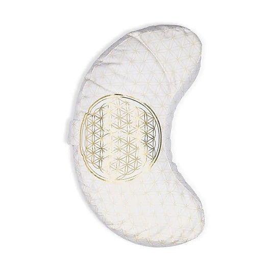 Meditationskissen Blume des Lebens Halbmond Bio - Baumwolle (OCS) - 37x17x13cm; ±1210g - Laminimas e.K