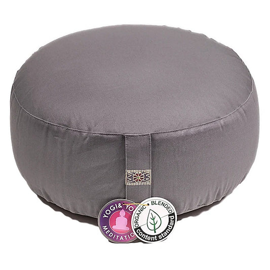 Meditationskissen grau Baumwolle BIO (OCS) - 33x17cm; ±2300g - Laminimas e.K