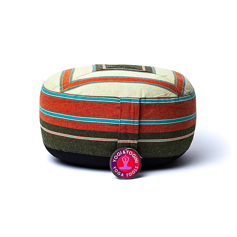 Meditationskissen grün/dunkelgrün gemustert - 33x17 cm - Laminimas e.K