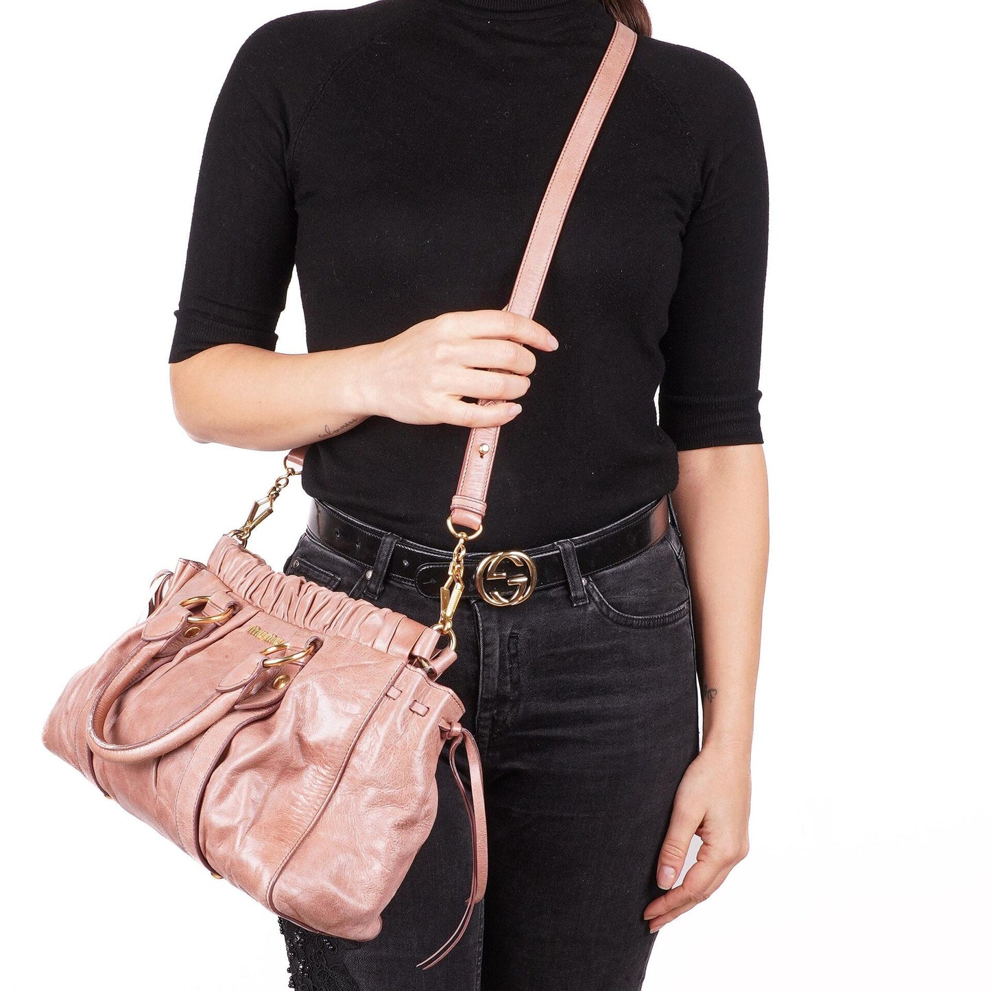 Miu Miu Vitello Shine Satchel Tasche
