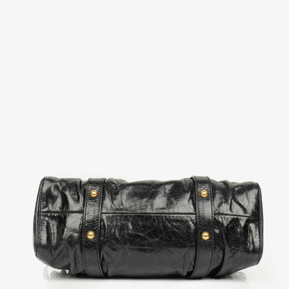 Miu Miu Satchel Tasche aus schwarzem Vitello Leder