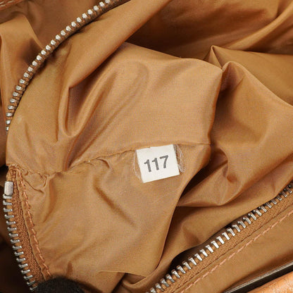 Miu Miu Hobo Schultertasche aus braunem genarbtem Leder