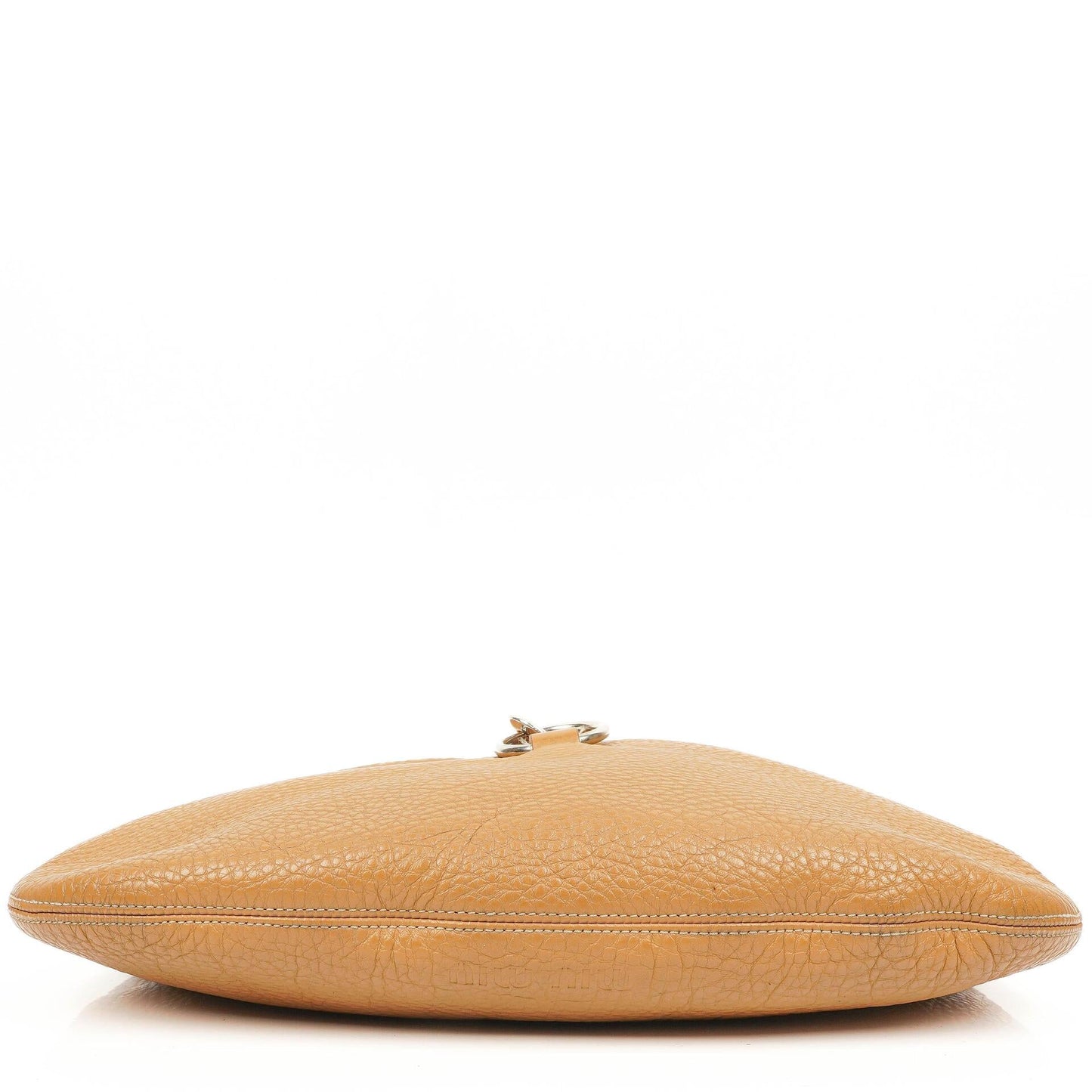 Miu Miu Hobo Schultertasche aus braunem genarbtem Leder