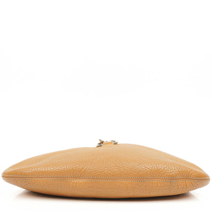 Miu Miu Hobo Schultertasche aus braunem genarbtem Leder