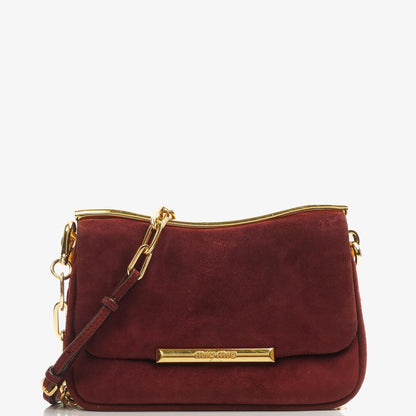Miu Miu Camoscio Granato Schultertasche mit Kette