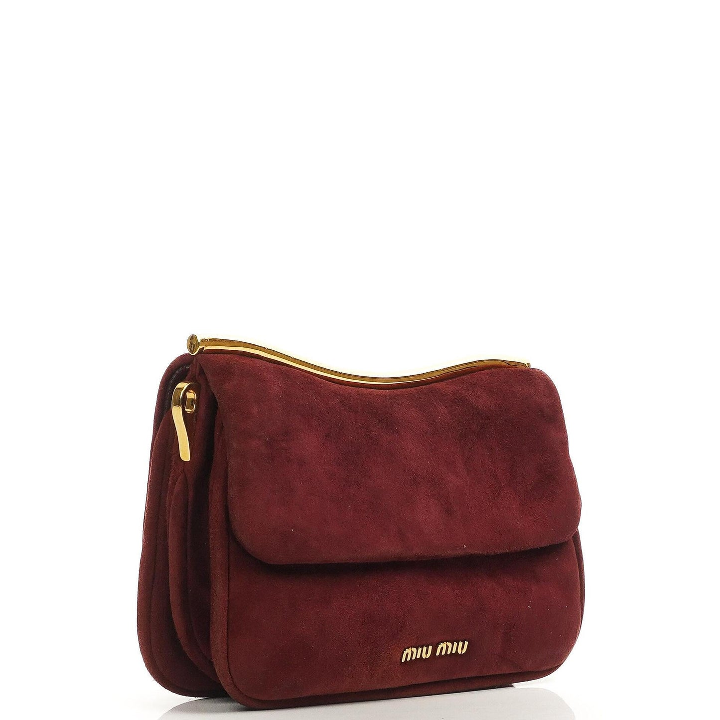 Miu Miu Camoscio Granato Schultertasche mit Kette
