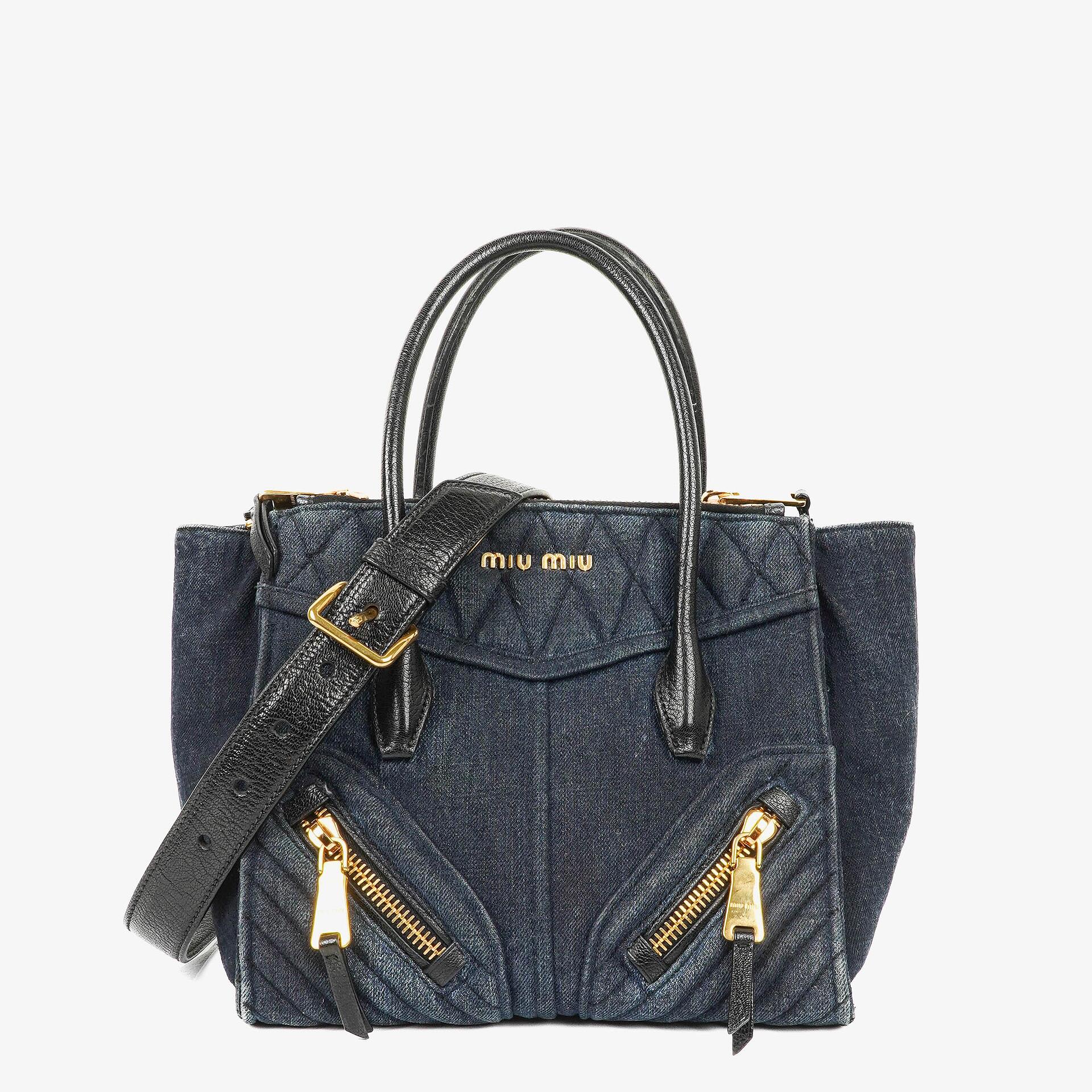 Miu Miu Denim Biker Avio Handtasche