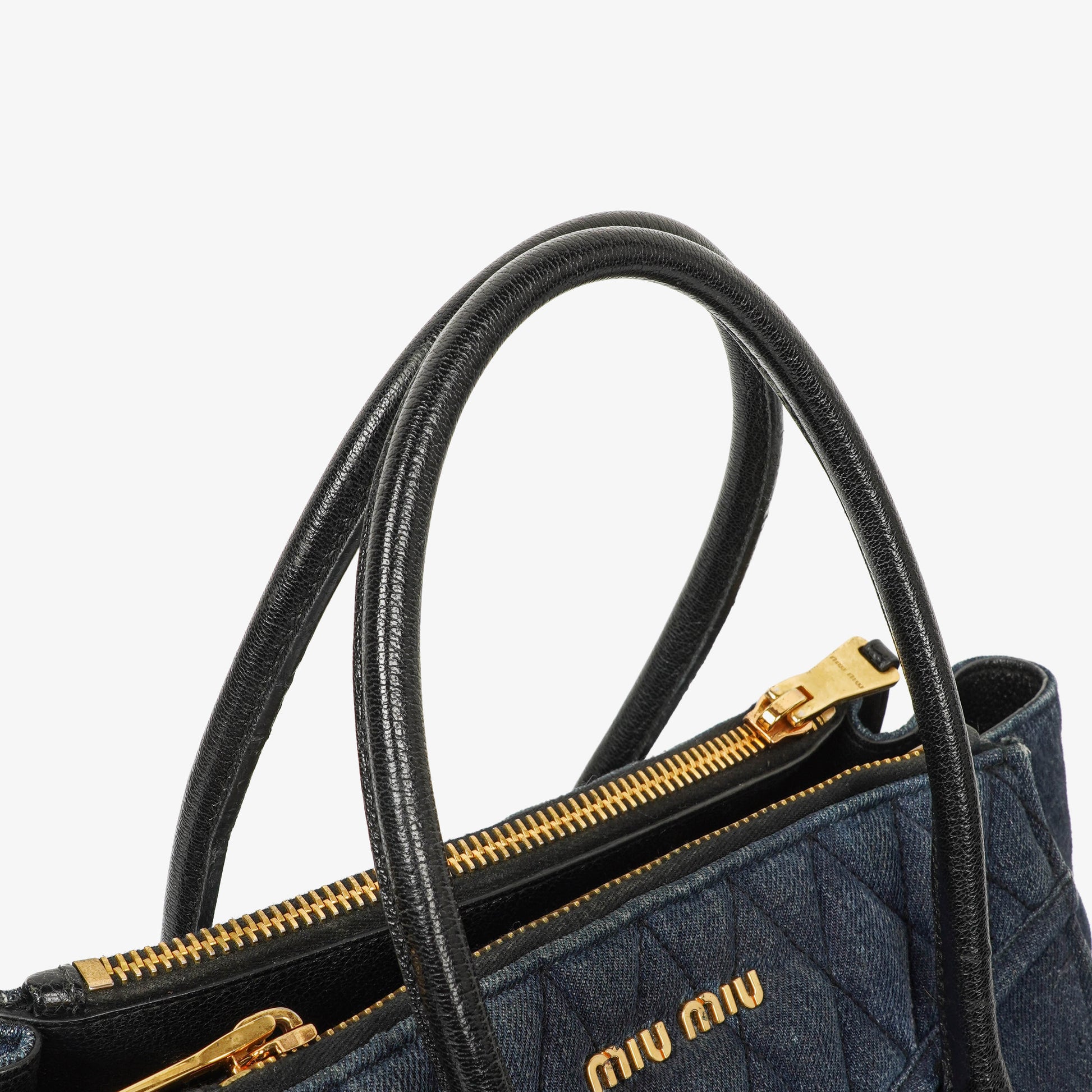 Miu Miu Denim Biker Avio Handtasche